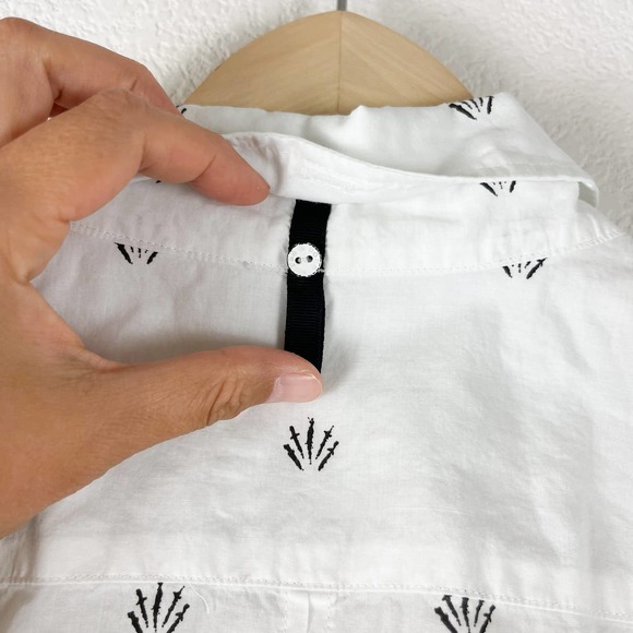 Rag & Bone Shirt Mens Small White Printed Button Down Short Sleeve - Picture 8 of 10